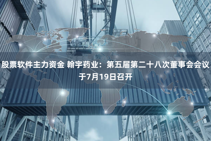 股票软件主力资金 翰宇药业：第五届第二十八次董事会会议于7月19日召开